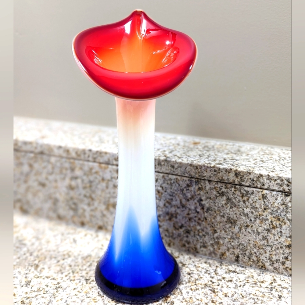 Vintage Jack in the pulpit Italian glass vase